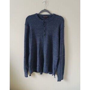 Michael Kors Men's Merino Wool Blend Crew Neck Long Sleeve Blue Sweater Size 2XL